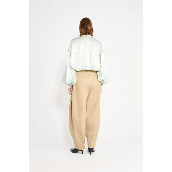 Viktor & Rolf Pussy Bow Silk Circle Blouse in Light Green, view 3