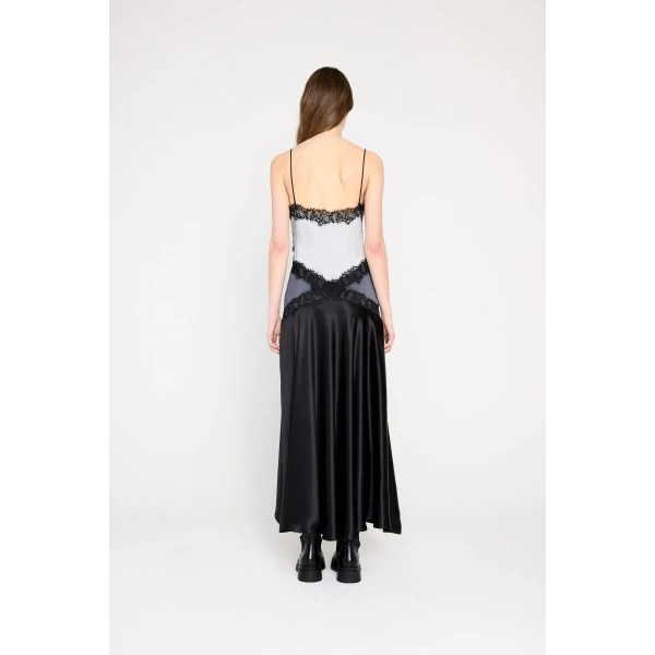 Viktor & Rolf Silk Lace Cami Dress in Black, view 3