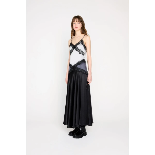 Viktor & Rolf Silk Lace Cami Dress in Black, view 4