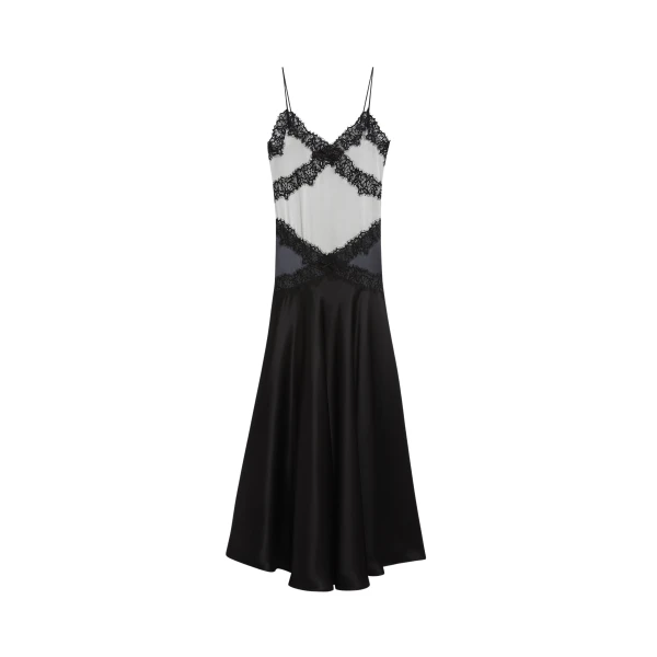 Viktor & Rolf Silk Lace Cami Dress in Black