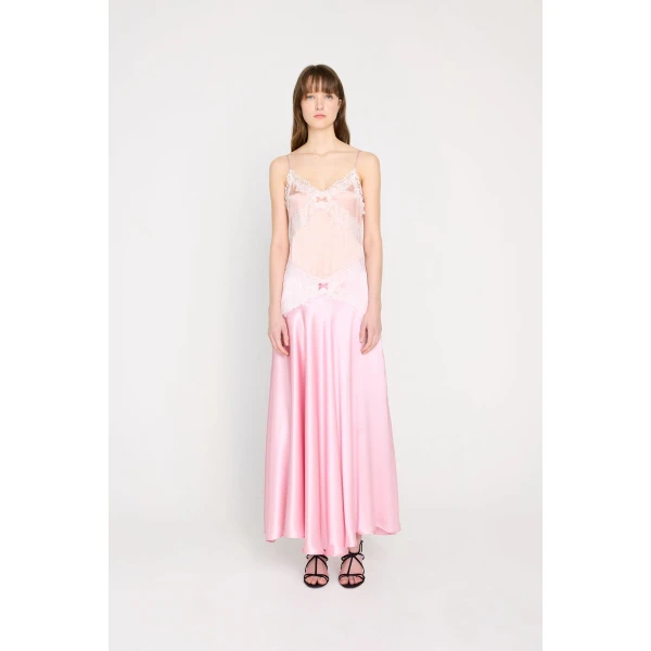 Viktor & Rolf Silk Lace Cami Dress in Pink, view 2