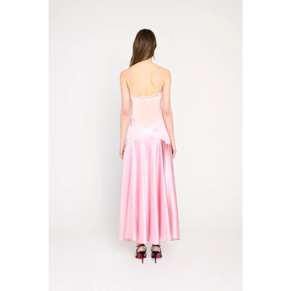 Viktor & Rolf Silk Lace Cami Dress in Pink, view 3