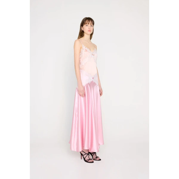 Viktor & Rolf Silk Lace Cami Dress in Pink, view 4
