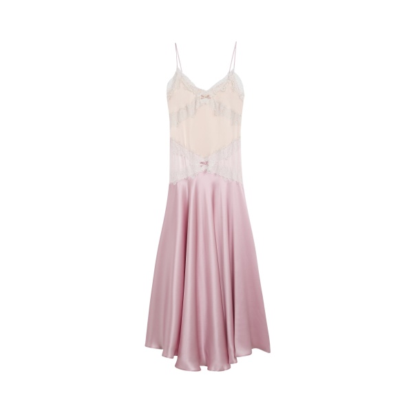 Viktor & Rolf Silk Lace Cami Dress in Pink