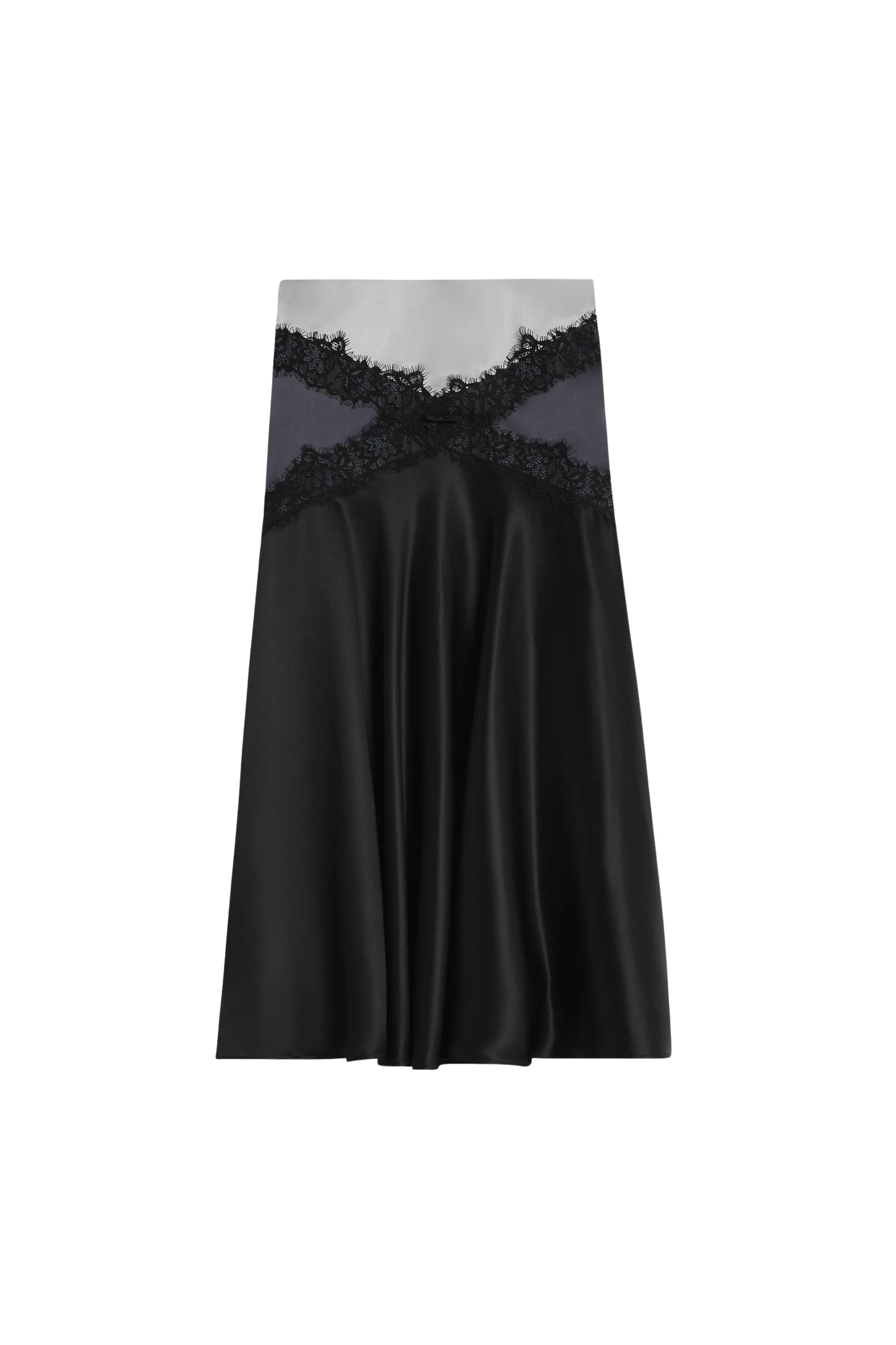 Viktor & Rolf Silk Lace Midi Skirt in Black