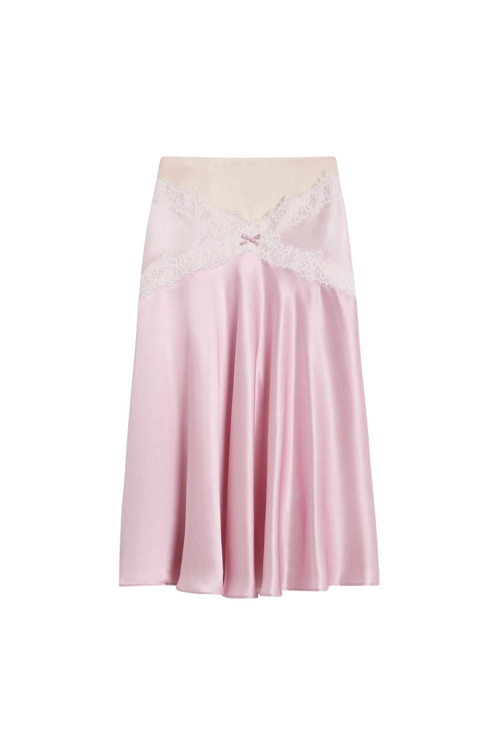 Viktor & Rolf Silk Lace Midi Skirt in Pink