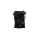 Viktor & Rolf Silk Volant Midi Skirt in Black