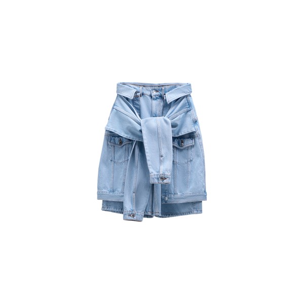 Viktor & Rolf Sleeve Tie Denim Shorts in Light Blue
