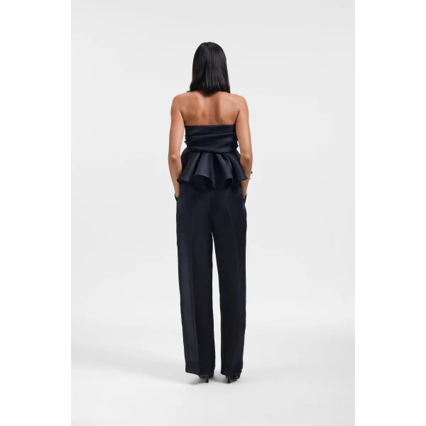 Viktor & Rolf Sleeve Tie Gazar Top in Black, view 3