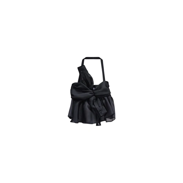 Viktor & Rolf Sleeve Tie Gazar Top in Black