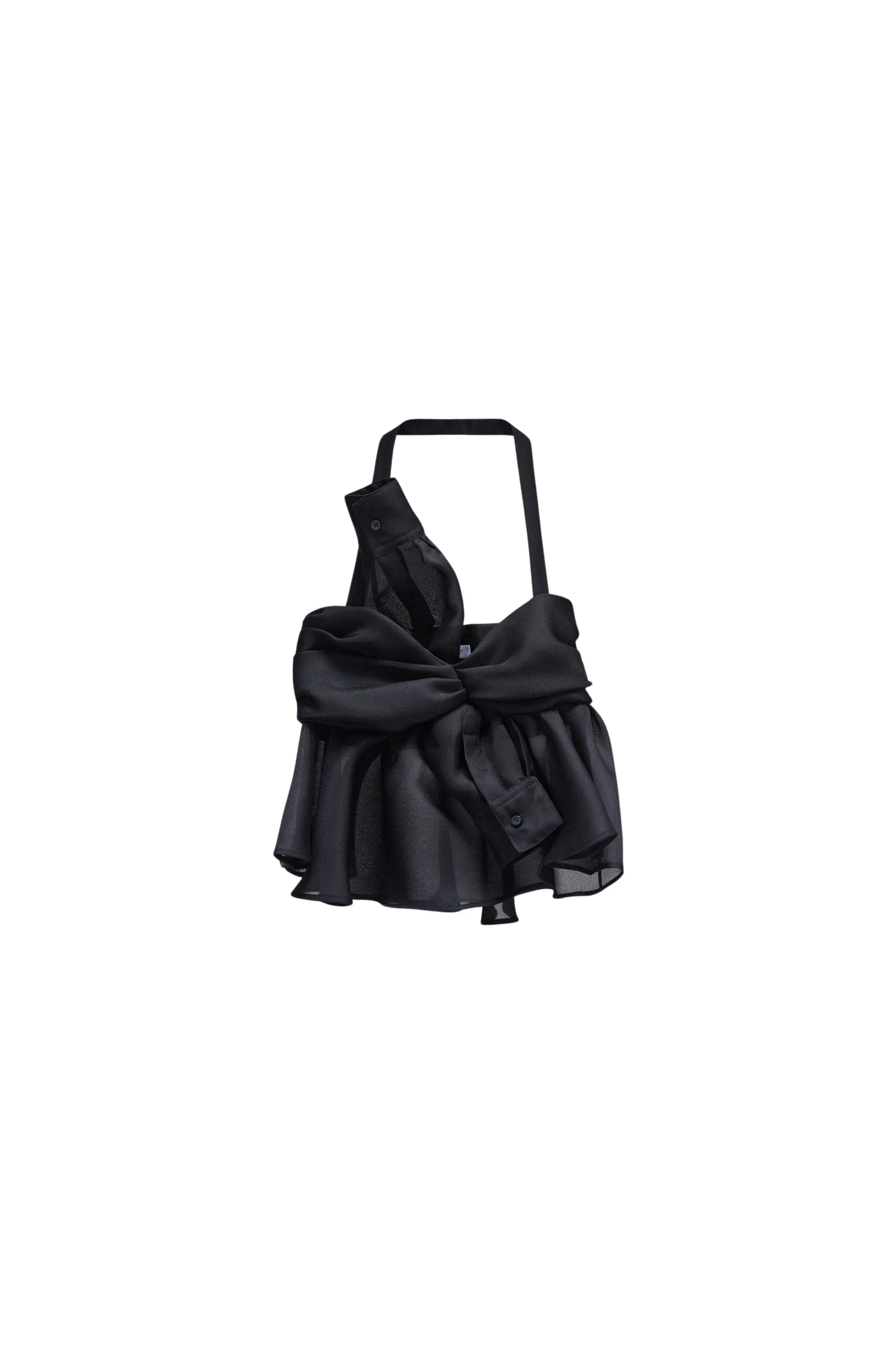 Viktor & Rolf Sleeve Tie Gazar Top in Black