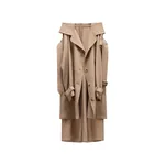Viktor & Rolf Sleeve Tie Linen-Silk Blend Wrap Trousers in Beige