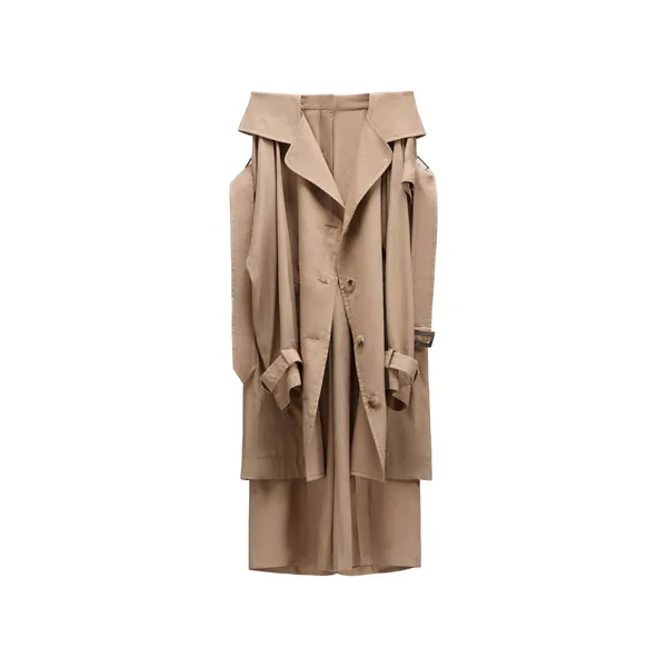 Viktor & Rolf Sleeve Tie Linen-Silk Blend Wrap Trousers in Beige