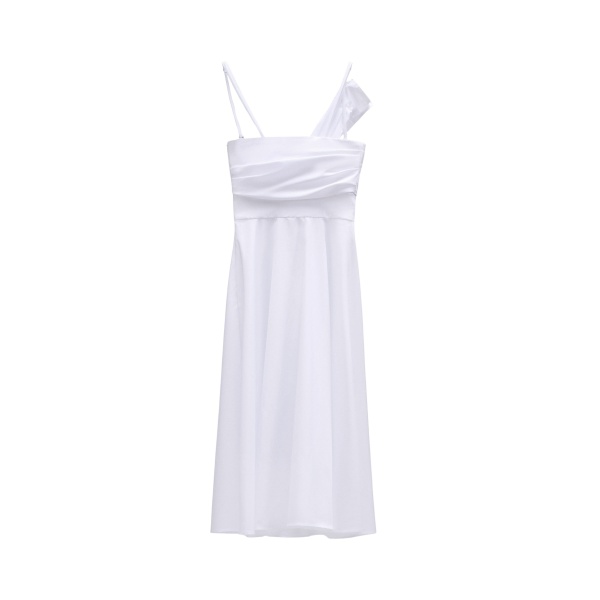 Viktor & Rolf Sleeve Tie Poplin Dress in White