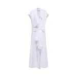 Viktor & Rolf Sleeve Tie Poplin Wrap Dress in White