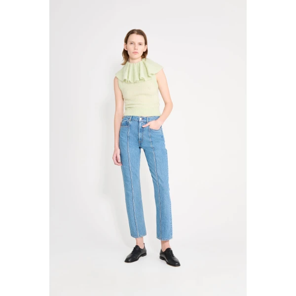 Viktor & Rolf Straight Fit 5 Pocket Jeans in Blue, view 2