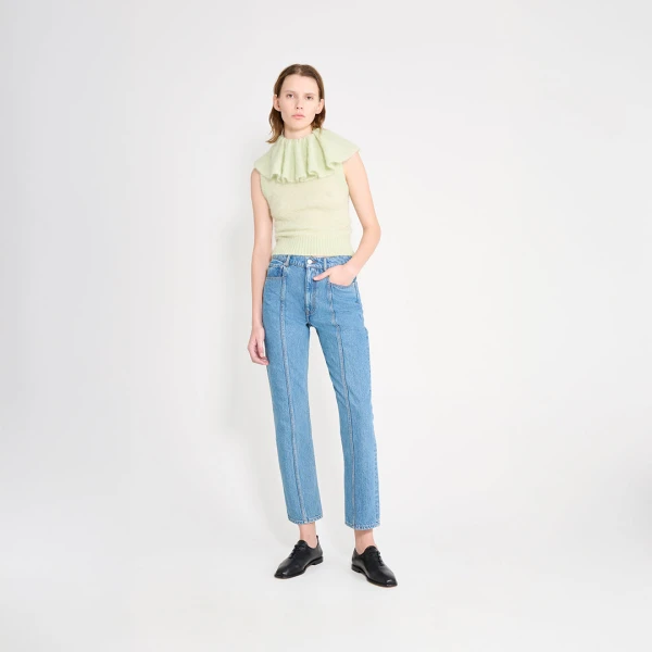 Viktor & Rolf Straight Fit 5 Pocket Jeans in Blue, view 4
