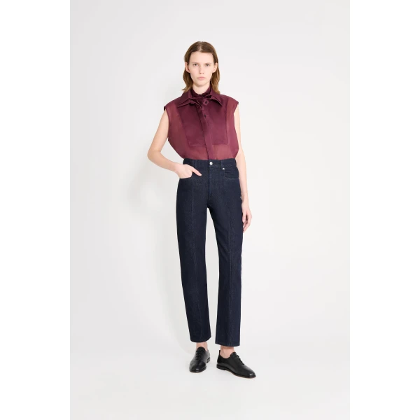 Viktor & Rolf Straight Fit 5 Pocket Jeans in Dark Blue, view 2