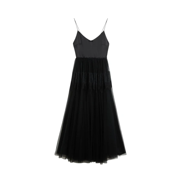 Viktor & Rolf Tulle & Lace Cami Gown in Black