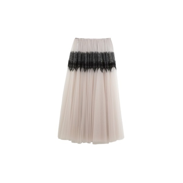 Viktor & Rolf Tulle & Lace Maxi Skirt in Grey