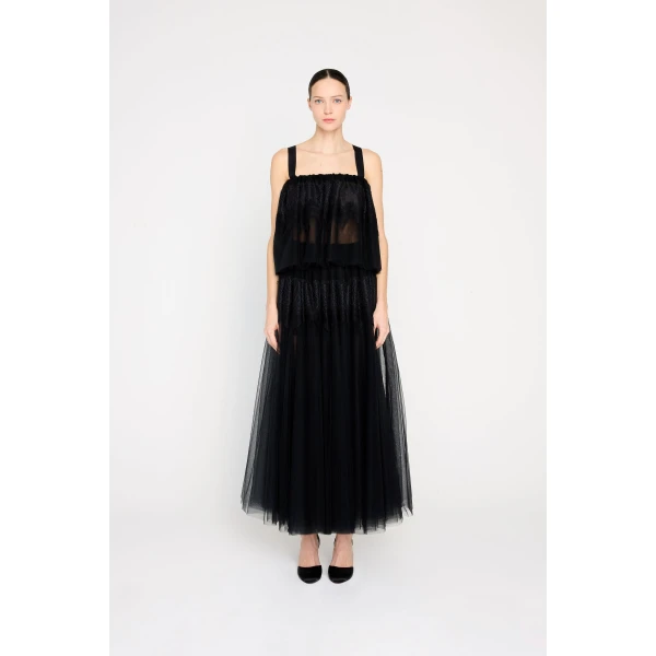 Viktor & Rolf Tulle & Lace Top in Black, view 2
