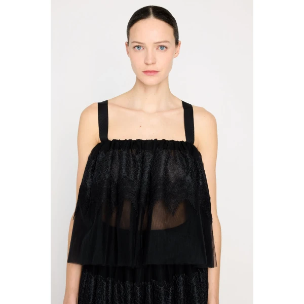 Viktor & Rolf Tulle & Lace Top in Black, view 5