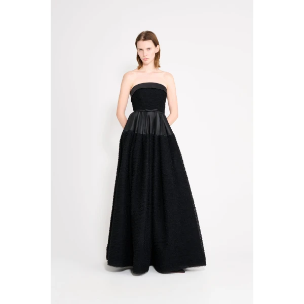 Viktor & Rolf Tulle Ruffle Circle Maxi Dress in Black, view 2