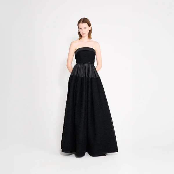 Viktor & Rolf Tulle Ruffle Circle Maxi Dress in Black, view 6