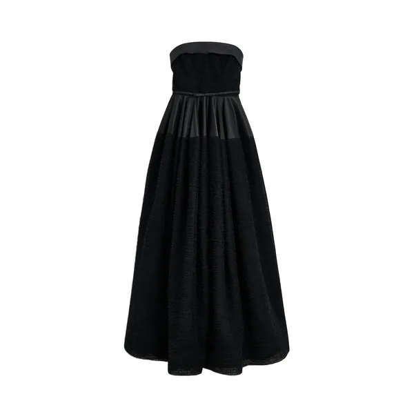 Viktor & Rolf Tulle Ruffle Circle Maxi Dress in Black