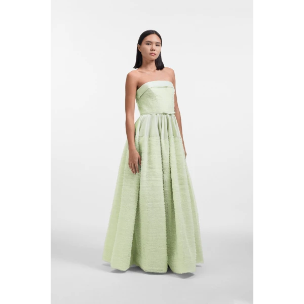 Viktor & Rolf Tulle Ruffle Circle Maxi Dress in Light Green, view 4