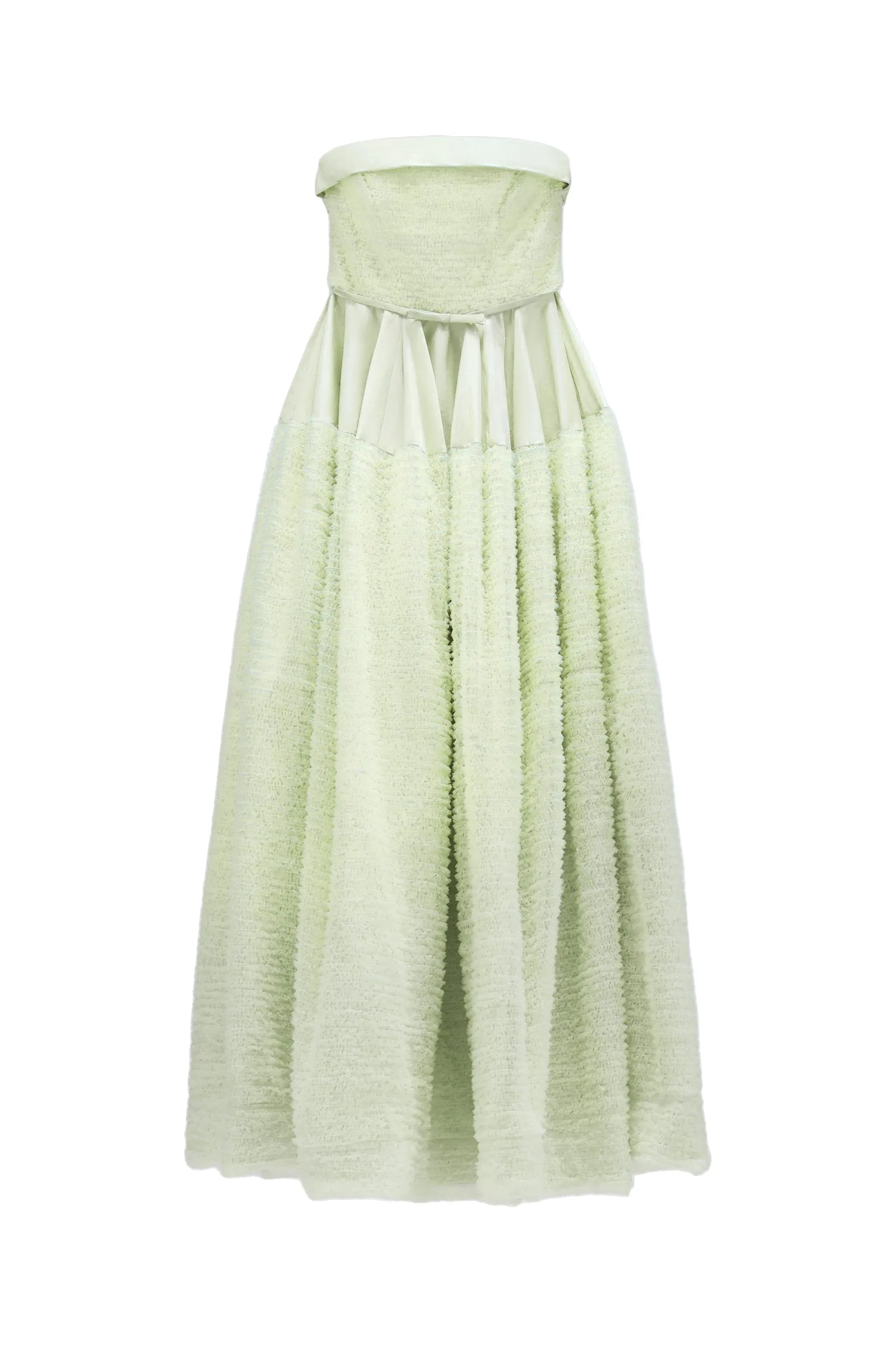 Viktor & Rolf Tulle Ruffle Circle Maxi Dress in Light Green