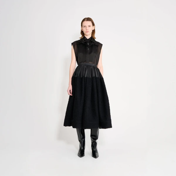 Viktor & Rolf Tulle Ruffle Circle Maxi Skirt in Black, view 6