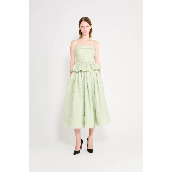 Viktor & Rolf Tulle Ruffle Circle Maxi Skirt in Light Green, view 2
