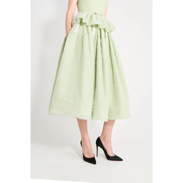 Viktor & Rolf Tulle Ruffle Circle Maxi Skirt in Light Green, view 3