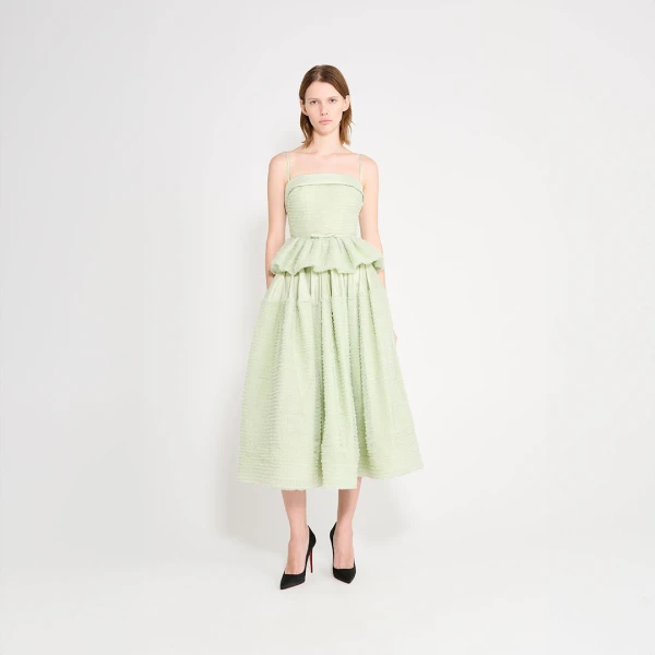 Viktor & Rolf Tulle Ruffle Circle Maxi Skirt in Light Green, view 4