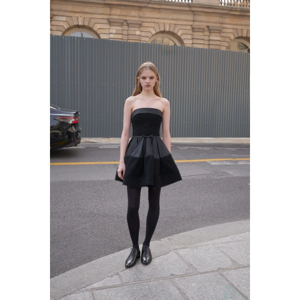 Viktor & Rolf Tulle Ruffle Circle Mini Dress in Black, view 6