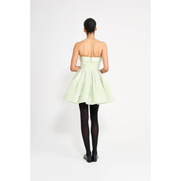 Viktor & Rolf Tulle Ruffle Circle Mini Dress in Light Green, view 3