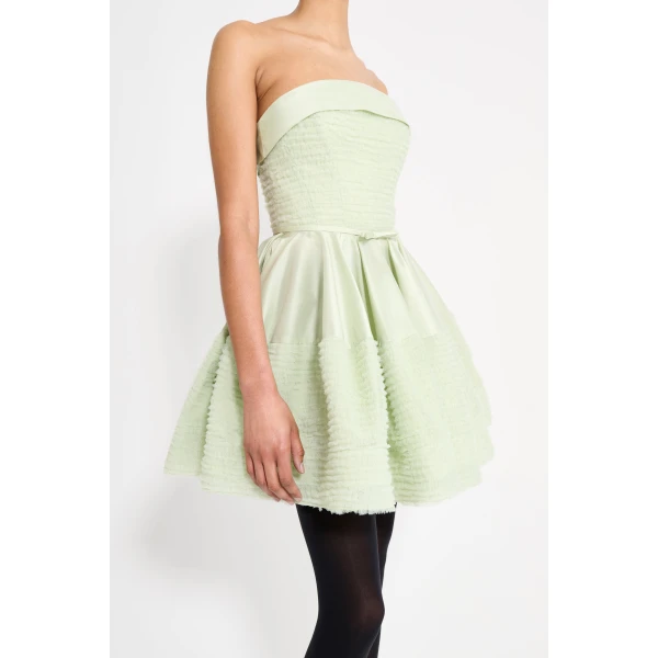Viktor & Rolf Tulle Ruffle Circle Mini Dress in Light Green, view 4