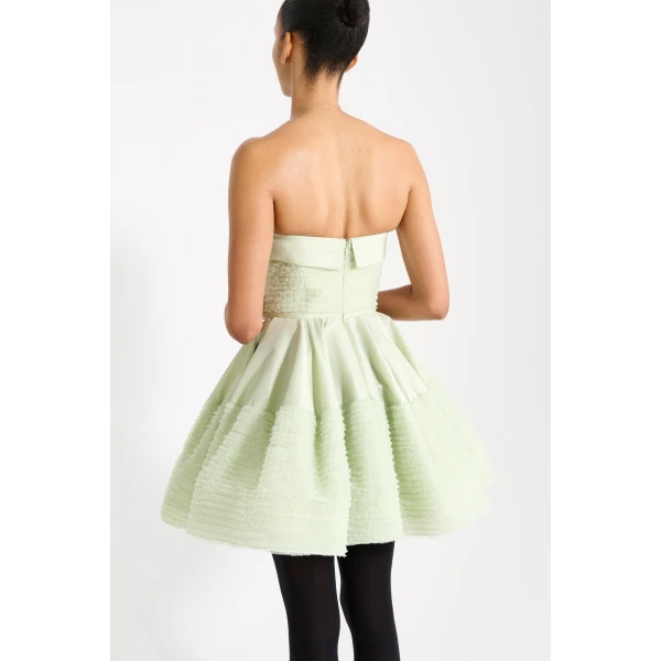 Viktor & Rolf Tulle Ruffle Circle Mini Dress in Light Green, view 5