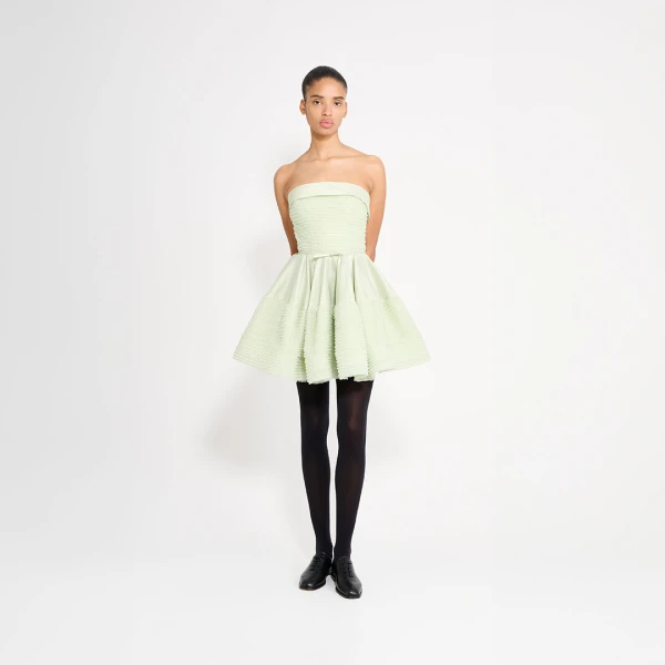 Viktor & Rolf Tulle Ruffle Circle Mini Dress in Light Green, view 6