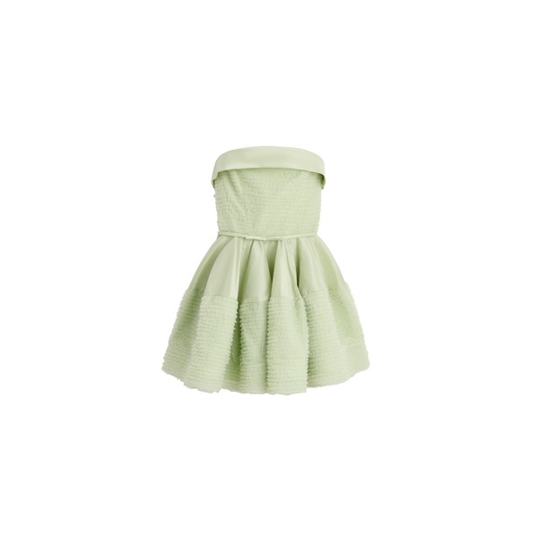 Viktor & Rolf Tulle Ruffle Circle Mini Dress in Light Green