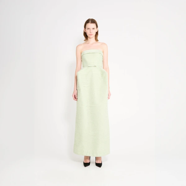 Viktor & Rolf Tulle Ruffle Cubist Gown in Light Green, view 6