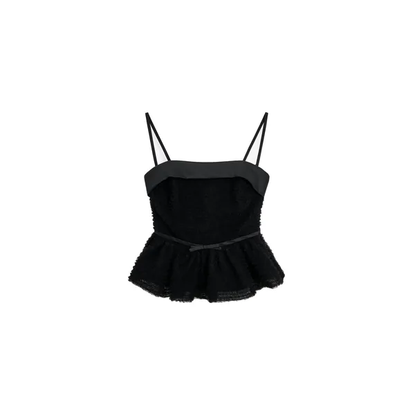 Viktor & Rolf Tulle Ruffle Top in Black