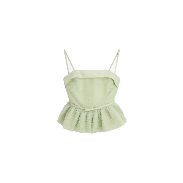 Viktor & Rolf Tulle Ruffle Top in Light Green