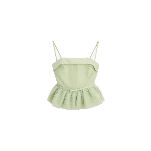 Viktor & Rolf Tulle Ruffle Top in Light Green