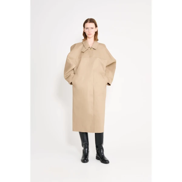 Viktor & Rolf Viktor & Rolf x Mackintosh Long Raincoat in Beige Coat, view 2