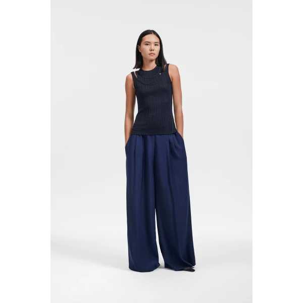 Viktor & Rolf Viscose Multi-Layered Tank Top in Black, view 2