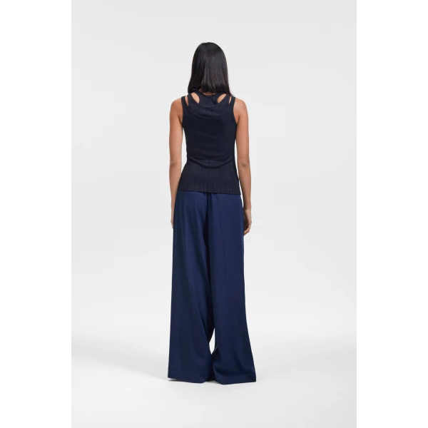 Viktor & Rolf Viscose Multi-Layered Tank Top in Black, view 3
