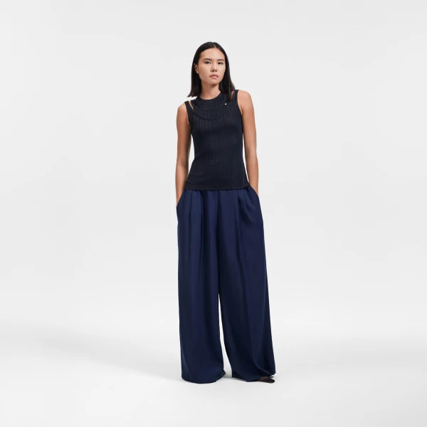 Viktor & Rolf Viscose Multi-Layered Tank Top in Black, view 5
