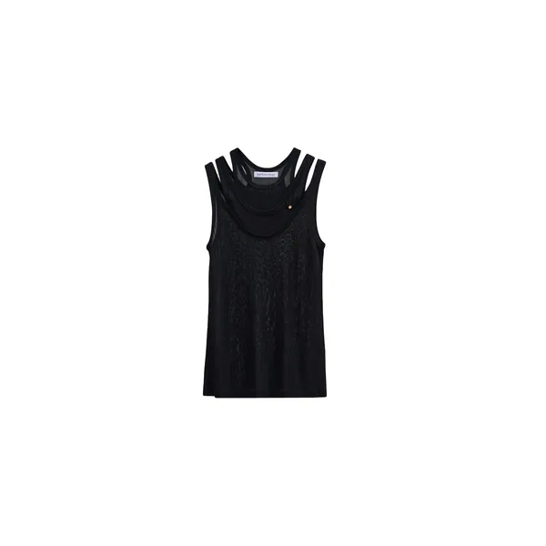 Viktor & Rolf Viscose Multi-Layered Tank Top in Black